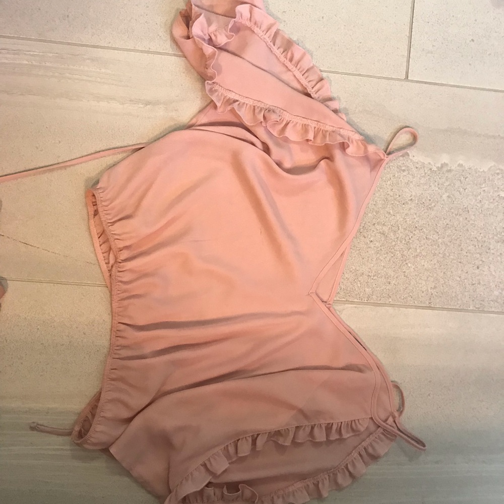 Dusty pink cold shoulder blouse